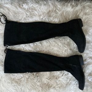Over-the-knee black boots